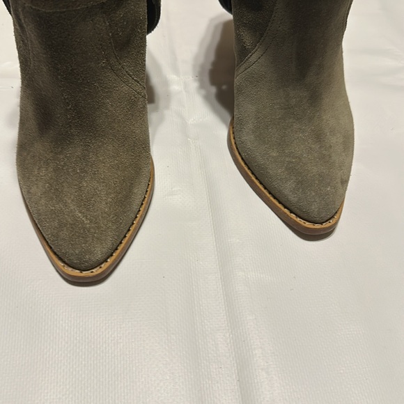 ETOILE ISABEL MARANT WESTERN ANKLE SUEDE BOOTIE SIZE 35 COLOR OLIVE GREEN - Picture 13 of 16